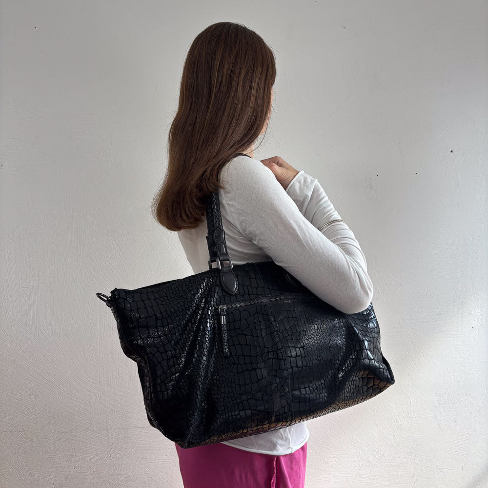 LIEBESKIND METALLIC KROKO SHOPPER