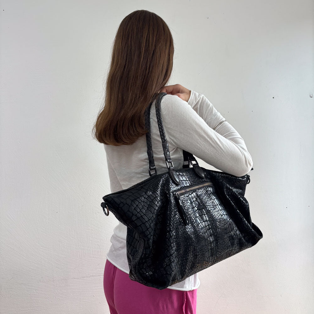 LIEBESKIND METALLIC KROKO SHOPPER