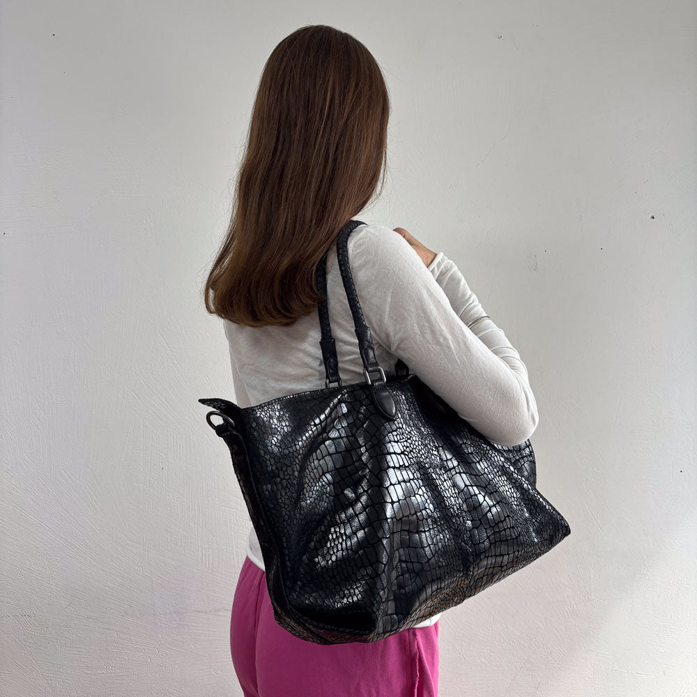 LIEBESKIND METALLIC KROKO SHOPPER