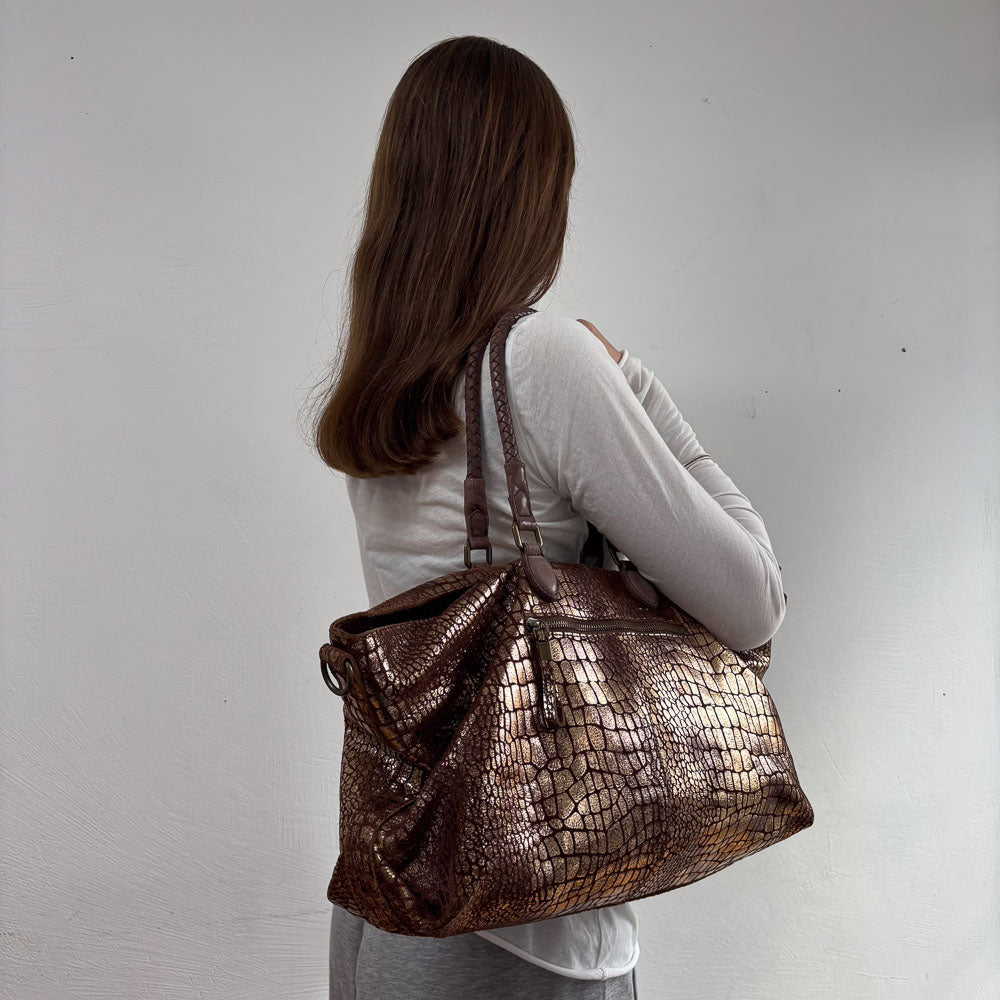 LIEBESKIND METALLIC KROKO SHOPPER