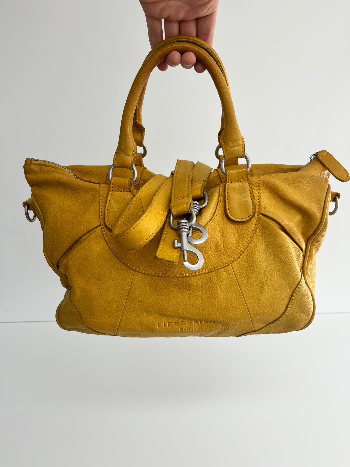 LIEBESKIND YELLOW LEATHER SHOPPER