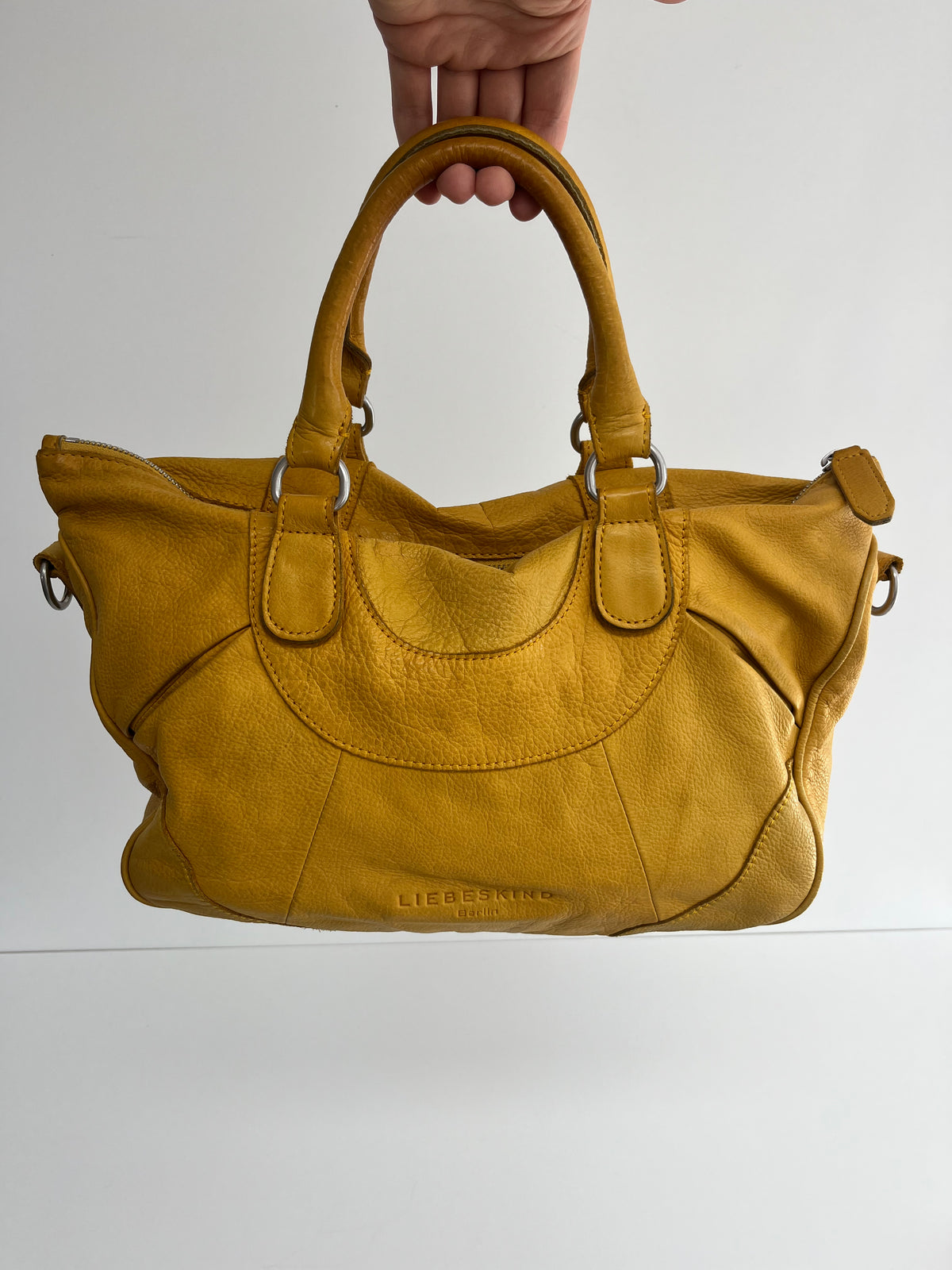 LIEBESKIND YELLOW LEATHER SHOPPER