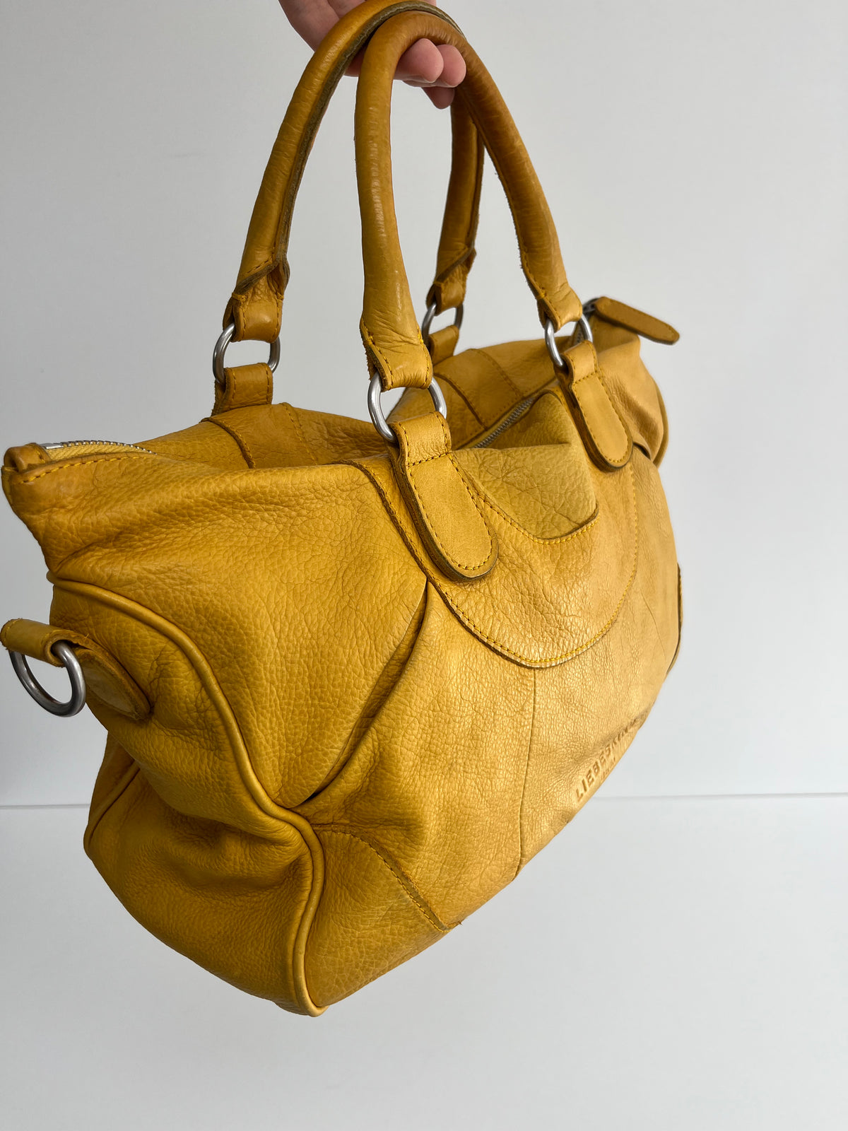 LIEBESKIND YELLOW LEATHER SHOPPER
