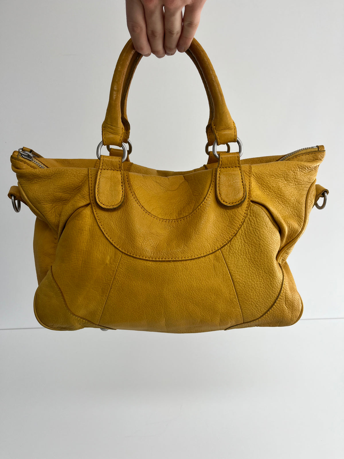 LIEBESKIND YELLOW LEATHER SHOPPER