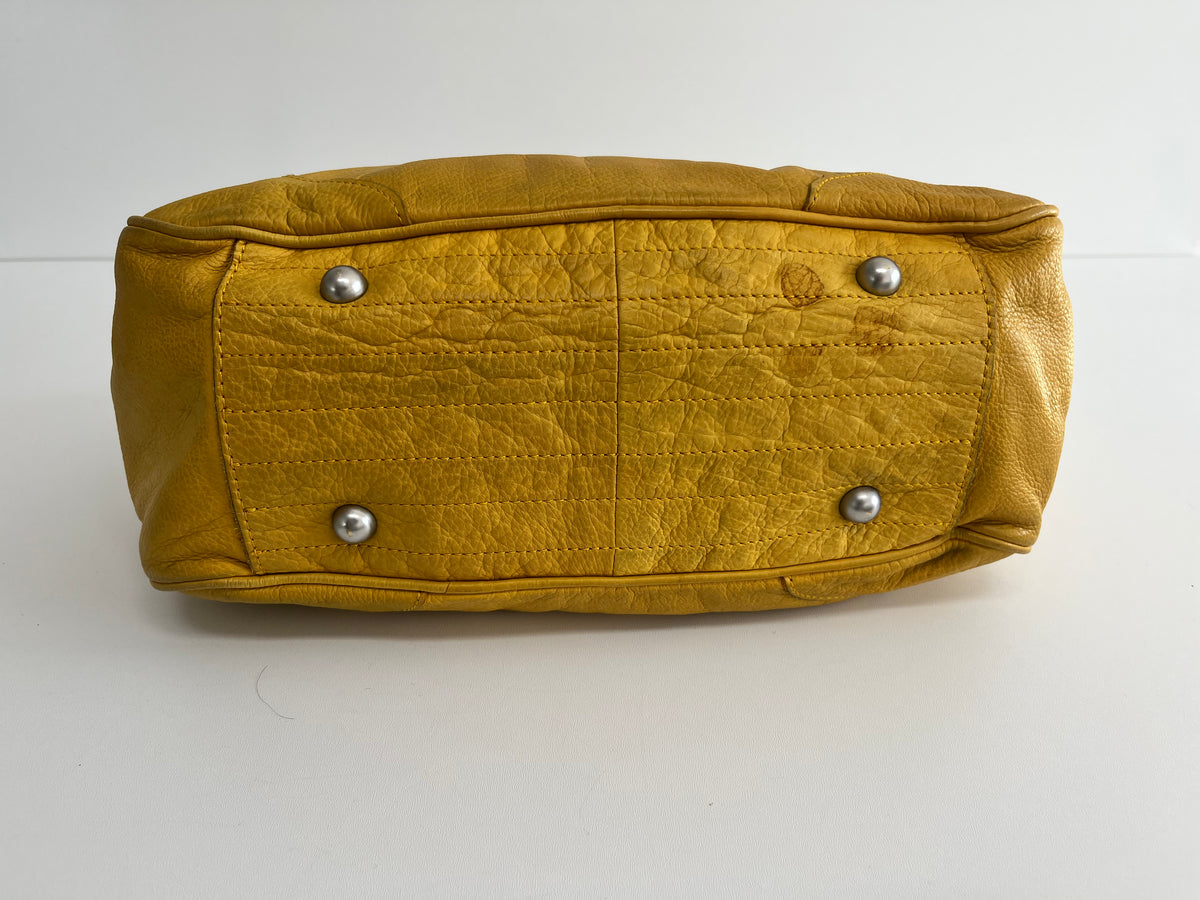 LIEBESKIND YELLOW LEATHER SHOPPER