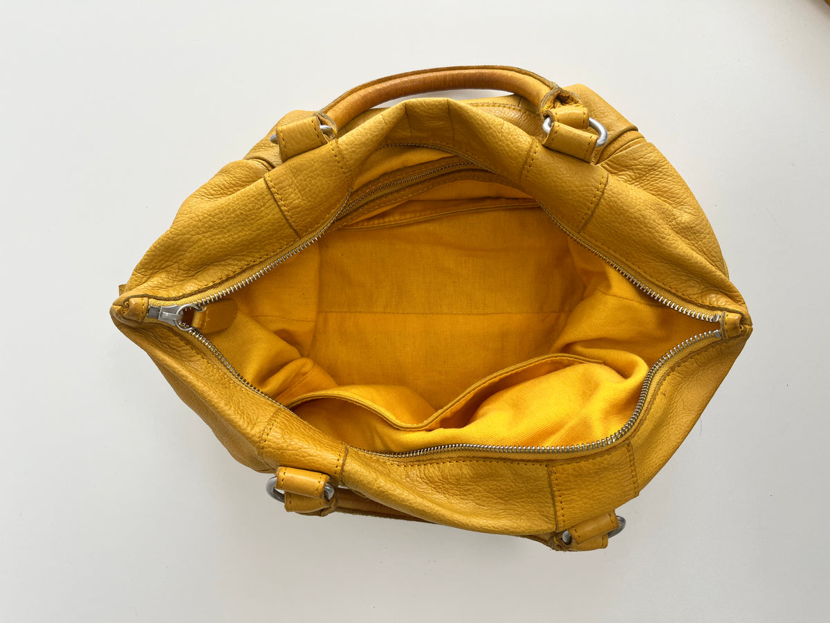 LIEBESKIND YELLOW LEATHER SHOPPER