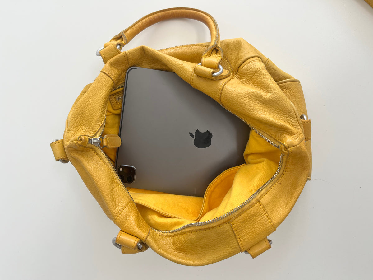 LIEBESKIND YELLOW LEATHER SHOPPER
