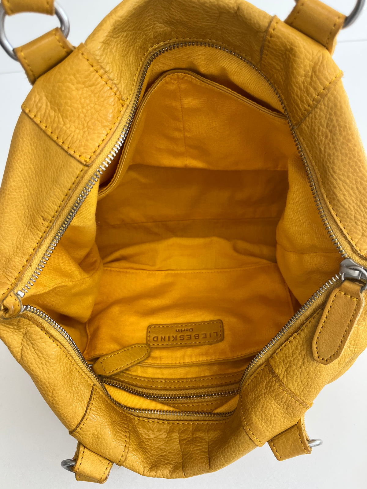 LIEBESKIND YELLOW LEATHER SHOPPER