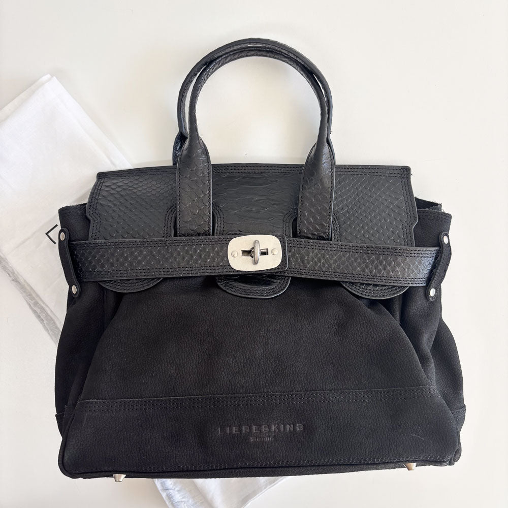 LIEBESKIND SNAKE SATCHEL BLACK