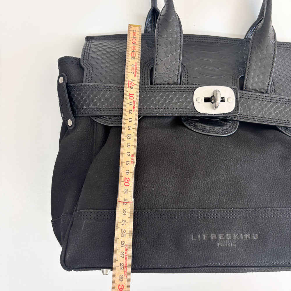 LIEBESKIND SNAKE SATCHEL BLACK