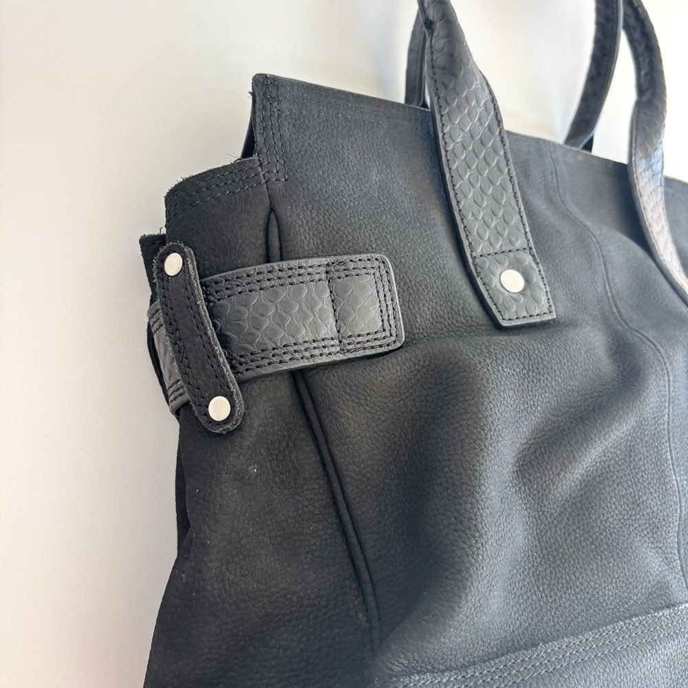 LIEBESKIND SNAKE SATCHEL BLACK