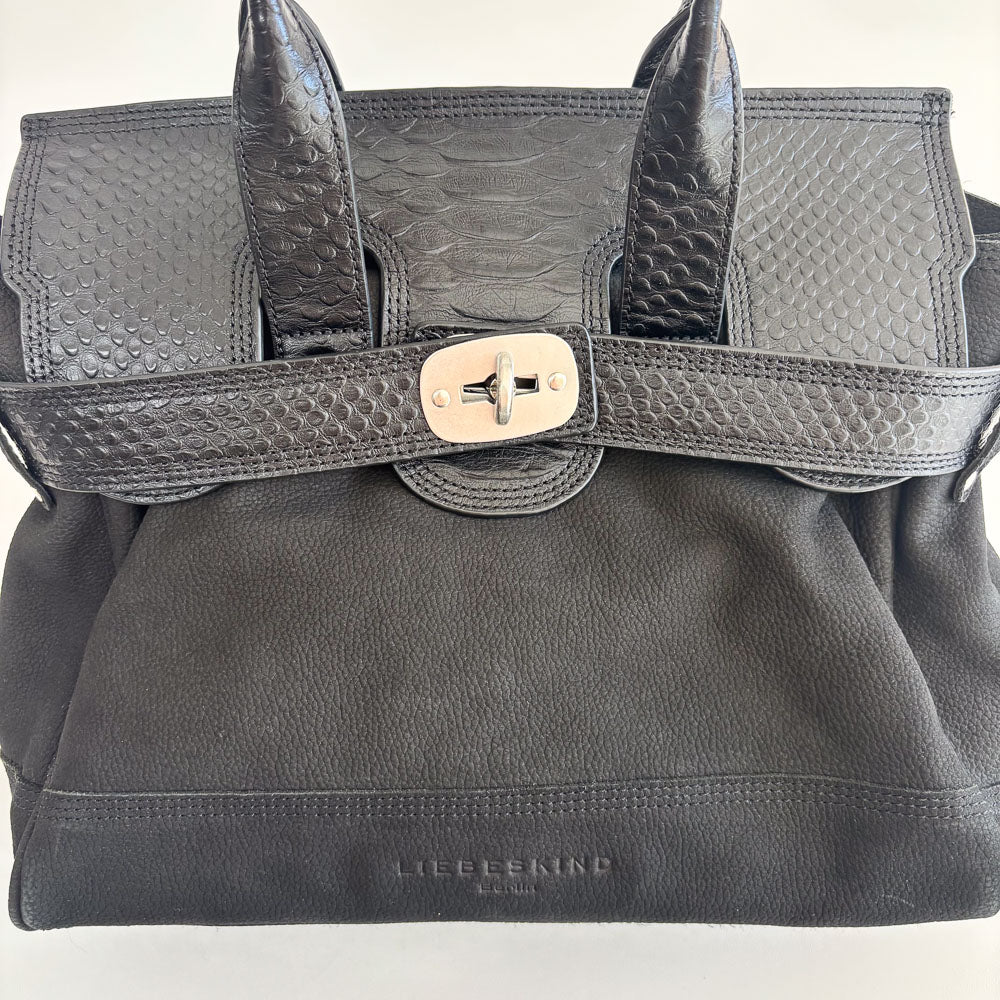 LIEBESKIND SNAKE SATCHEL BLACK
