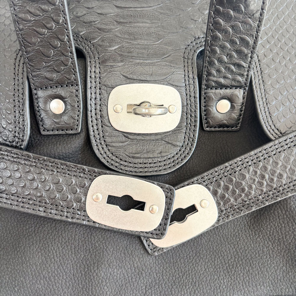 LIEBESKIND SNAKE SATCHEL BLACK