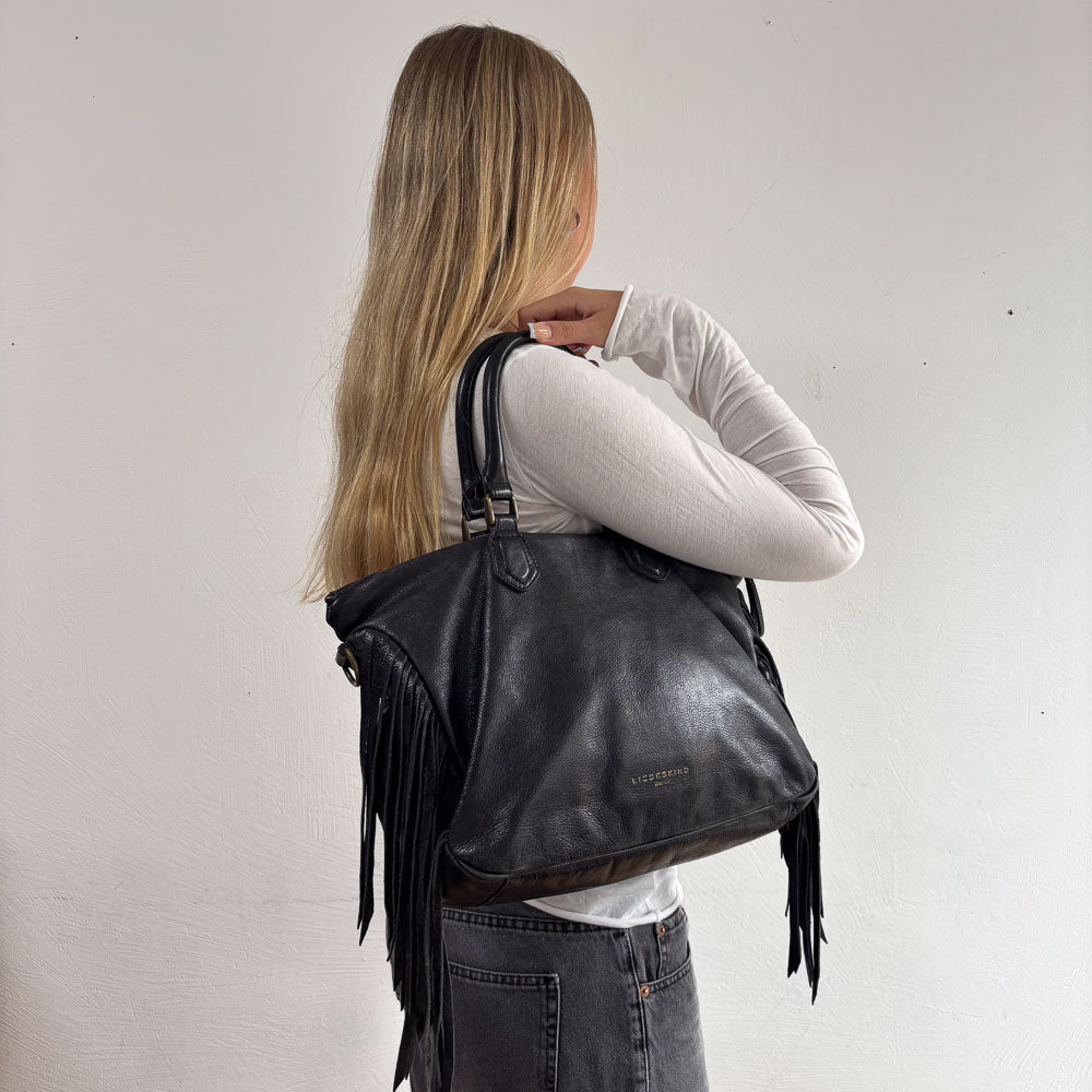 LIEBESKIND FRINGE SHOPPER BLACK