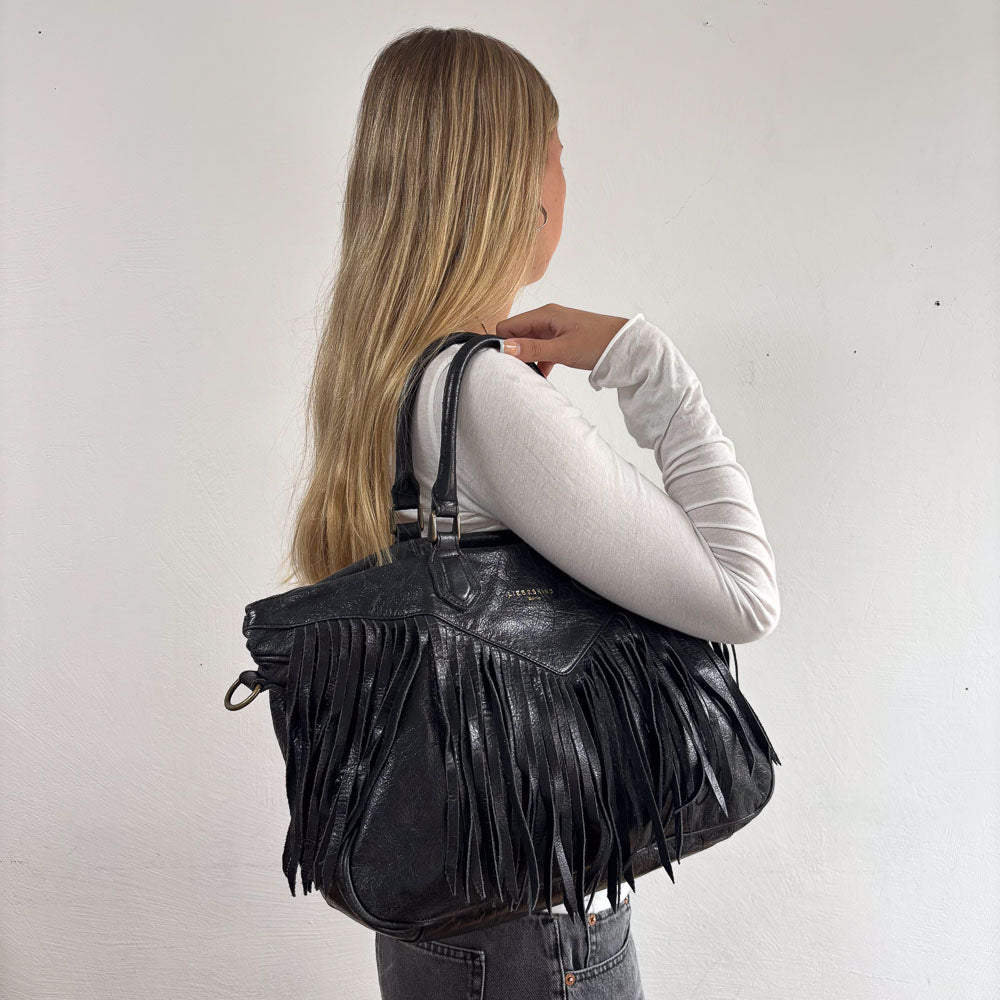 LIEBESKIND FRINGE SHOPPER BLACK