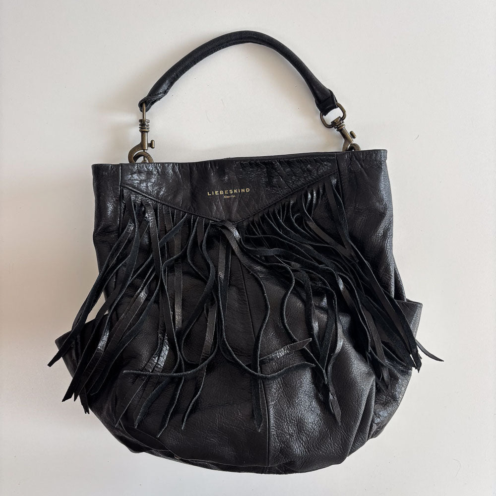 LIEBESKIND FRINGE HOBO BLACK