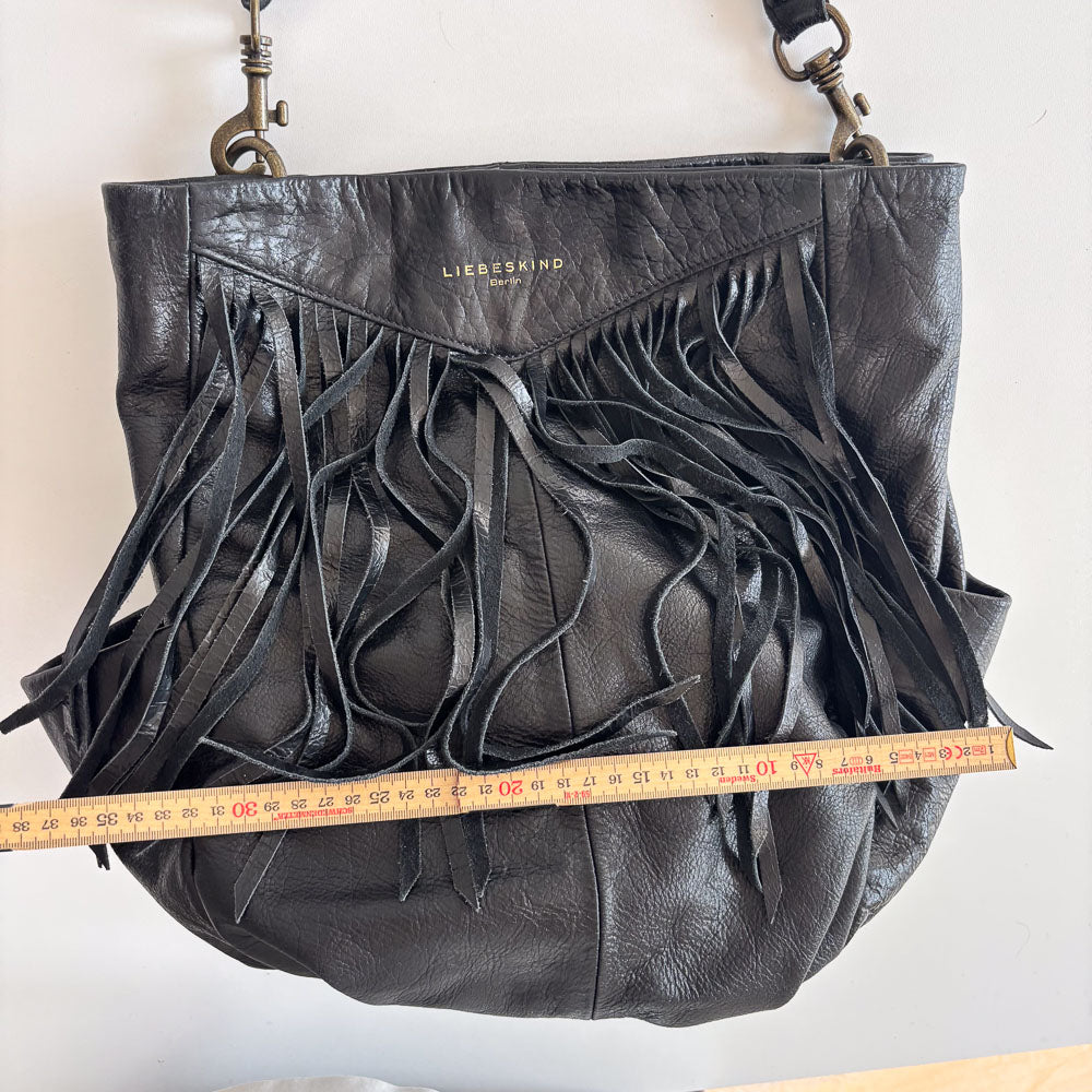 LIEBESKIND FRINGE HOBO BLACK