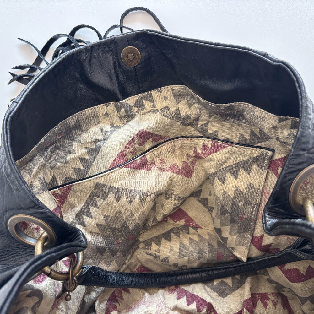 LIEBESKIND FRINGE HOBO BLACK