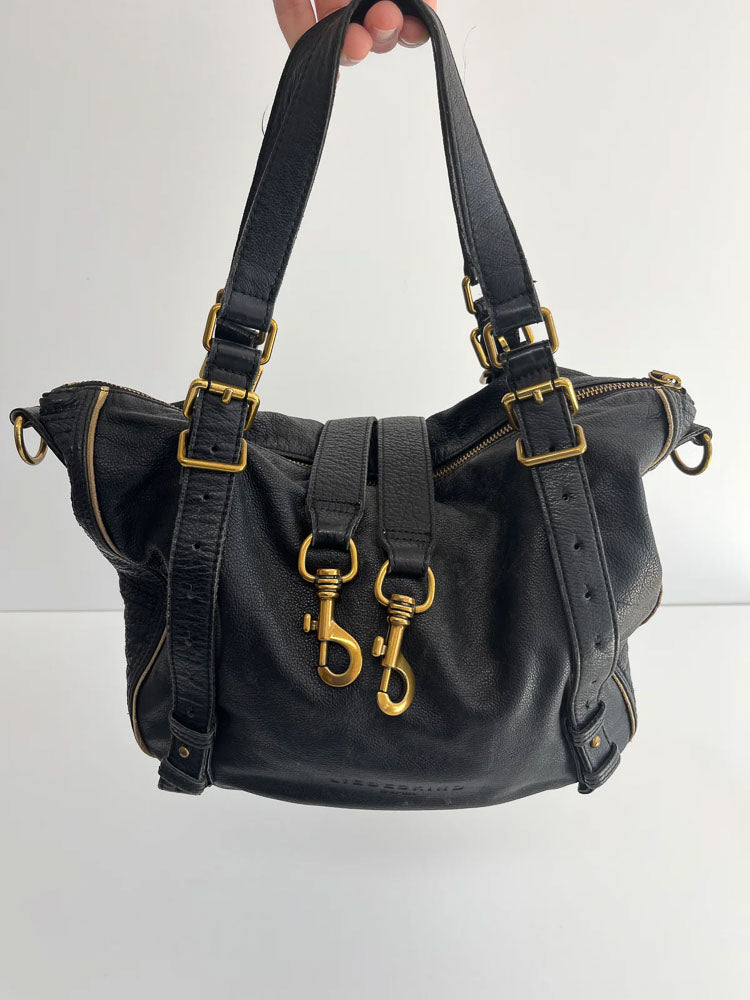 LIEBESKIND LEATHER BAG BLACK SNAKE