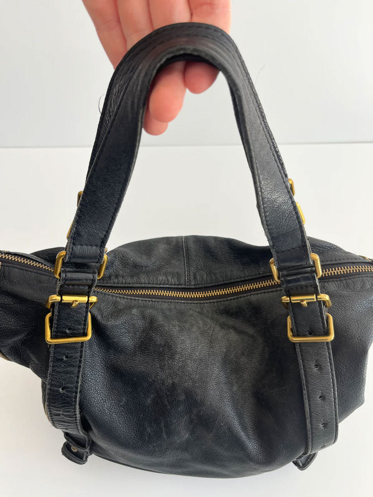 LIEBESKIND LEATHER BAG BLACK SNAKE