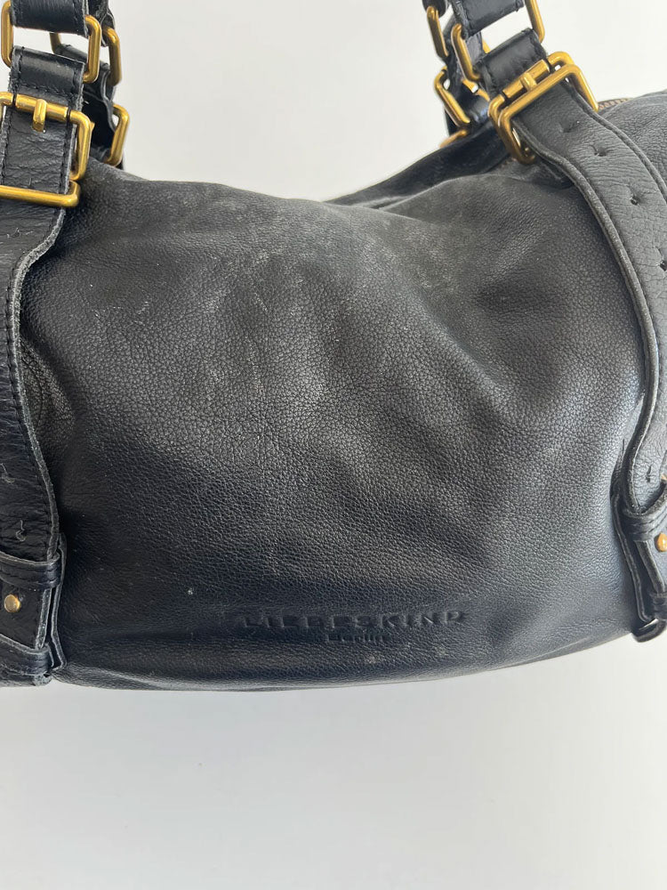 LIEBESKIND LEATHER BAG BLACK SNAKE