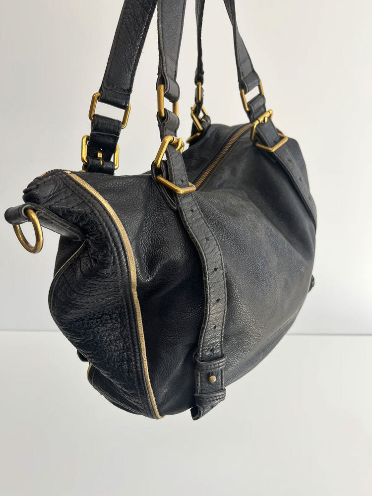 LIEBESKIND LEATHER BAG BLACK SNAKE