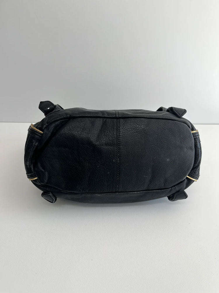 LIEBESKIND LEATHER BAG BLACK SNAKE