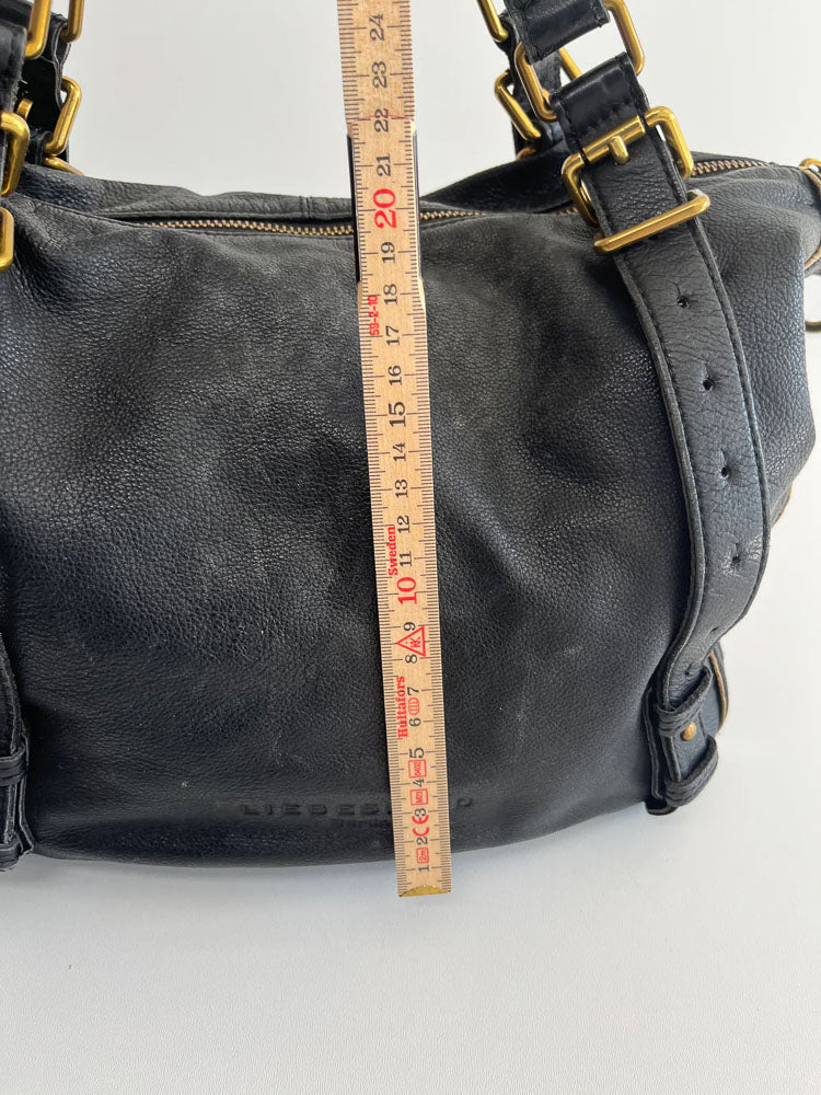 LIEBESKIND LEATHER BAG BLACK SNAKE