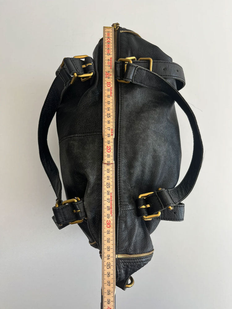 LIEBESKIND LEATHER BAG BLACK SNAKE