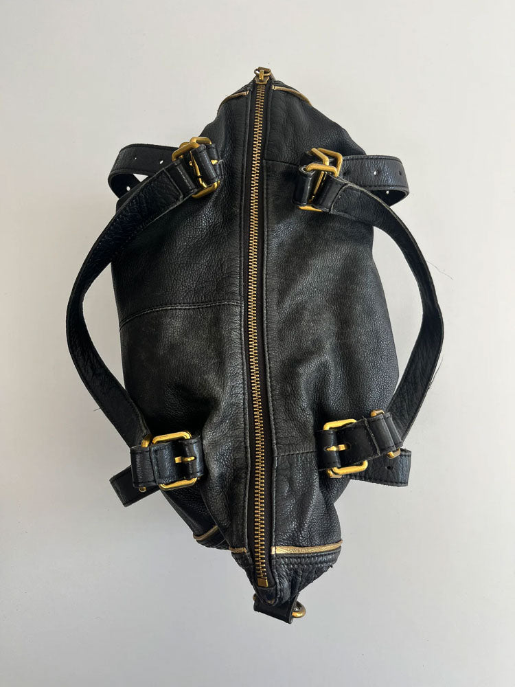 LIEBESKIND LEATHER BAG BLACK SNAKE