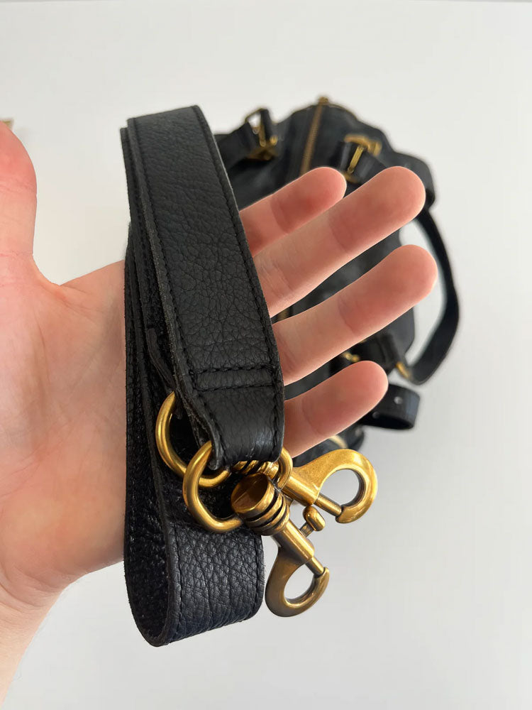 LIEBESKIND LEATHER BAG BLACK SNAKE