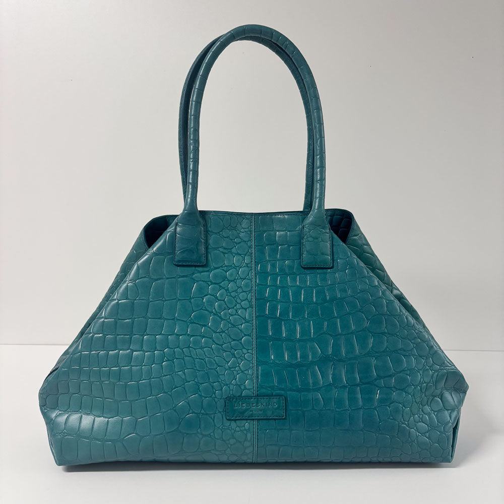 LIEBESKIND CHELSEA KROKO SHOPPER PETROL L