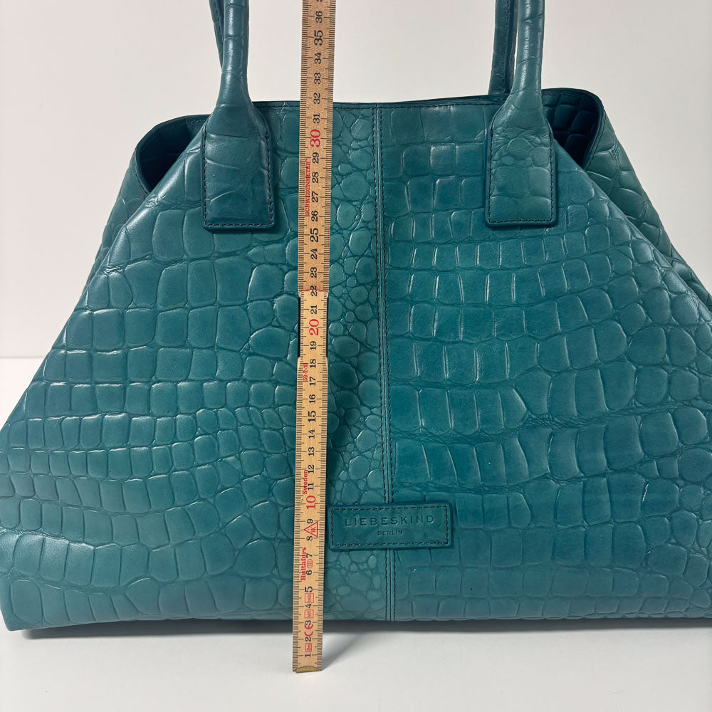 LIEBESKIND CHELSEA KROKO SHOPPER PETROL L