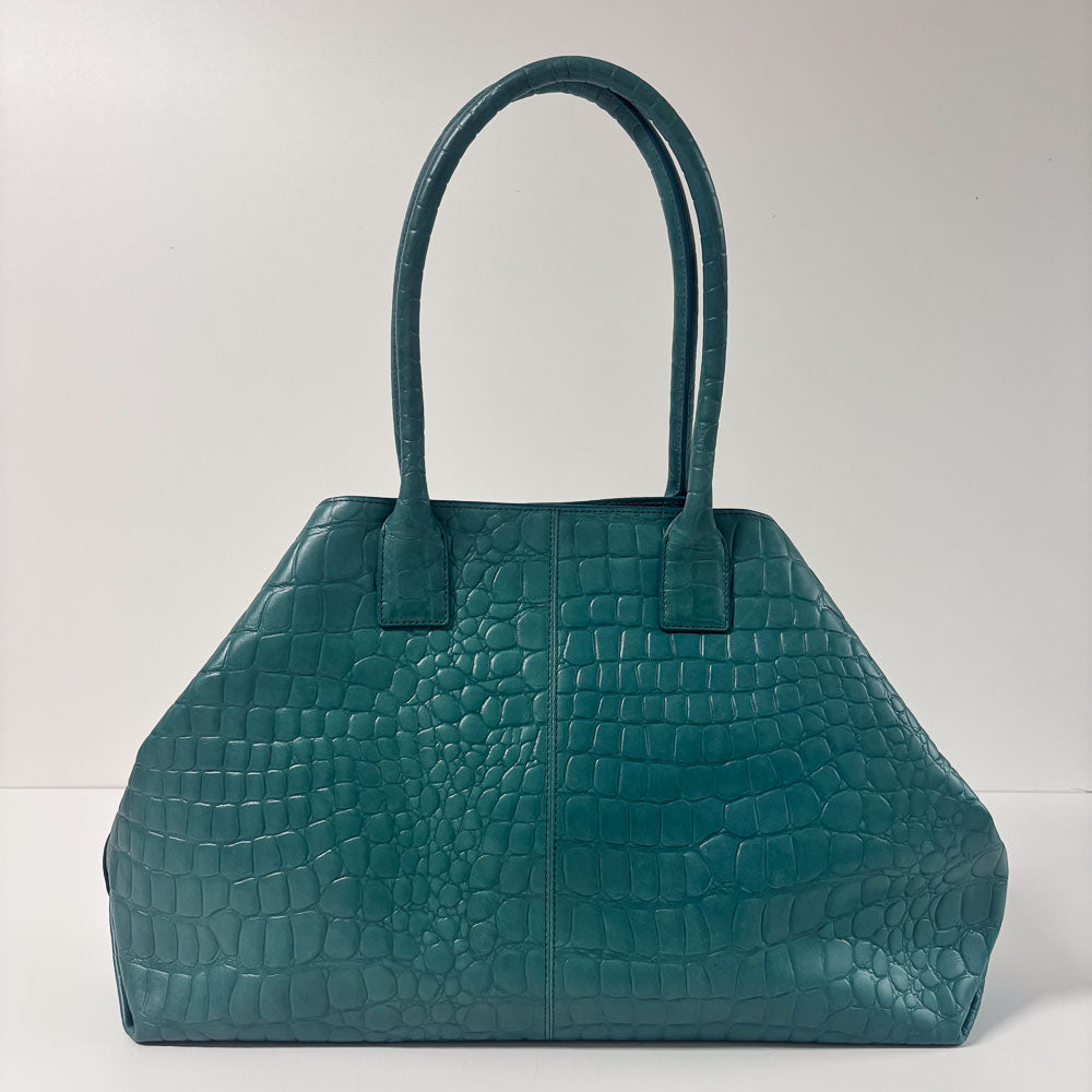 LIEBESKIND CHELSEA KROKO SHOPPER PETROL L