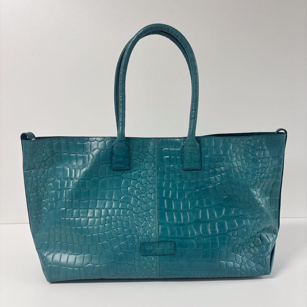 LIEBESKIND CHELSEA KROKO SHOPPER PETROL L