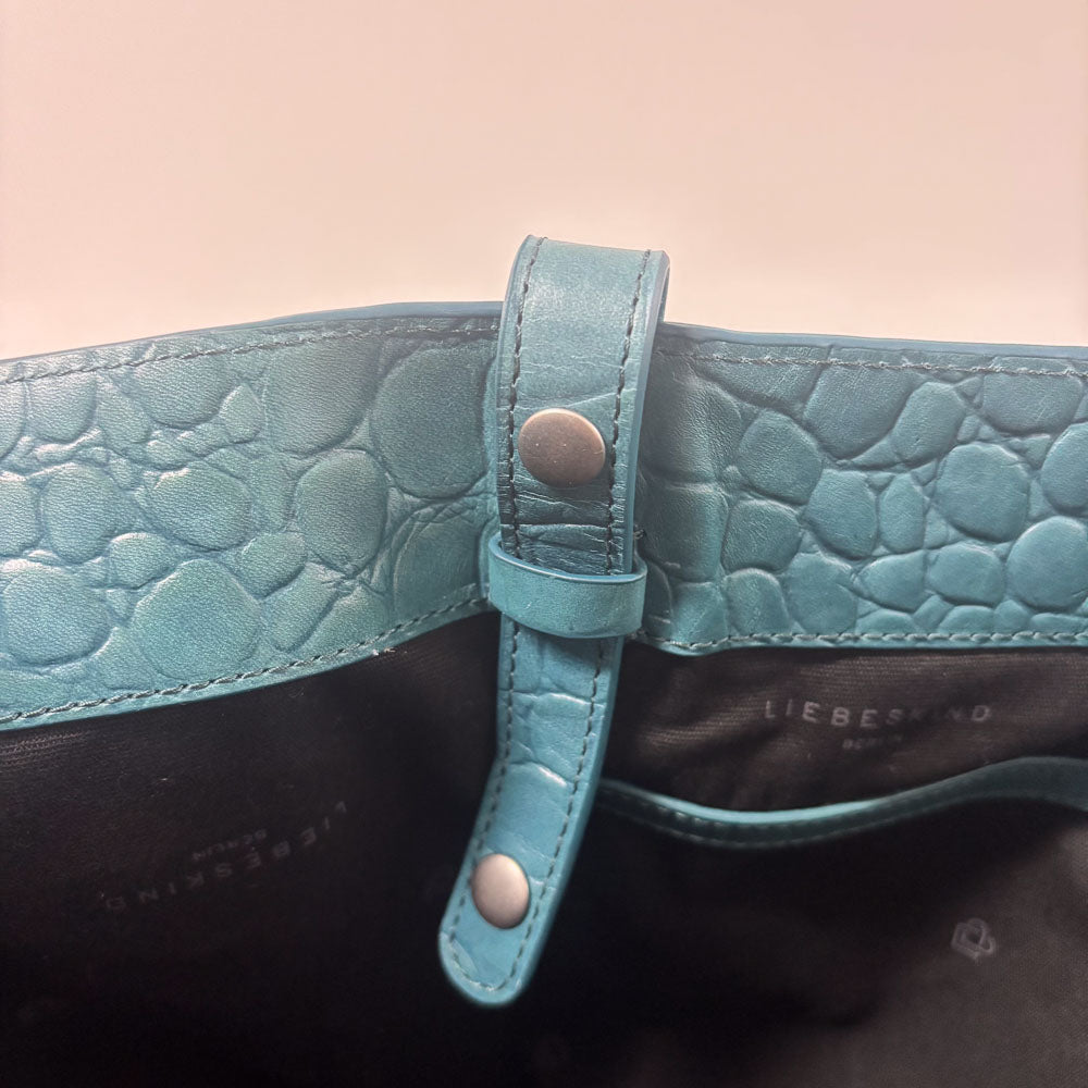 LIEBESKIND CHELSEA KROKO SHOPPER PETROL L