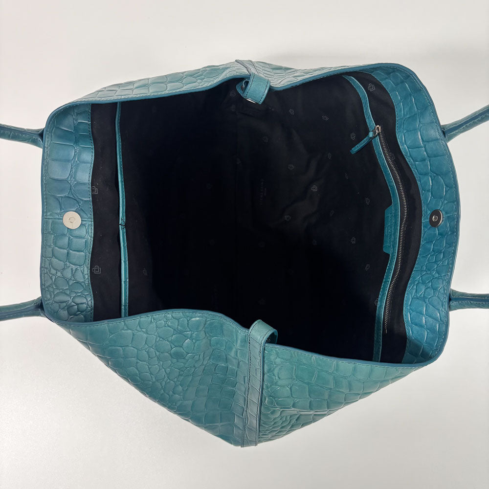 LIEBESKIND CHELSEA KROKO SHOPPER PETROL L