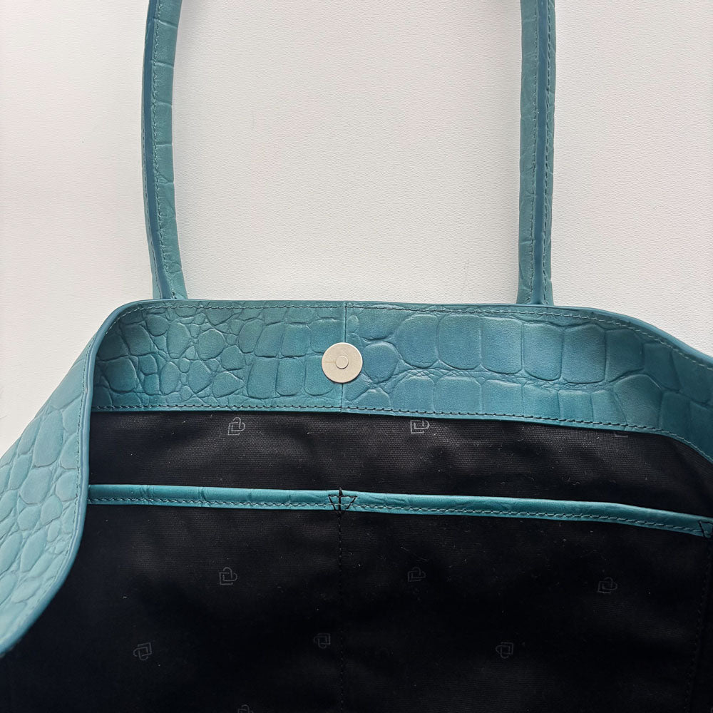 LIEBESKIND CHELSEA KROKO SHOPPER PETROL L