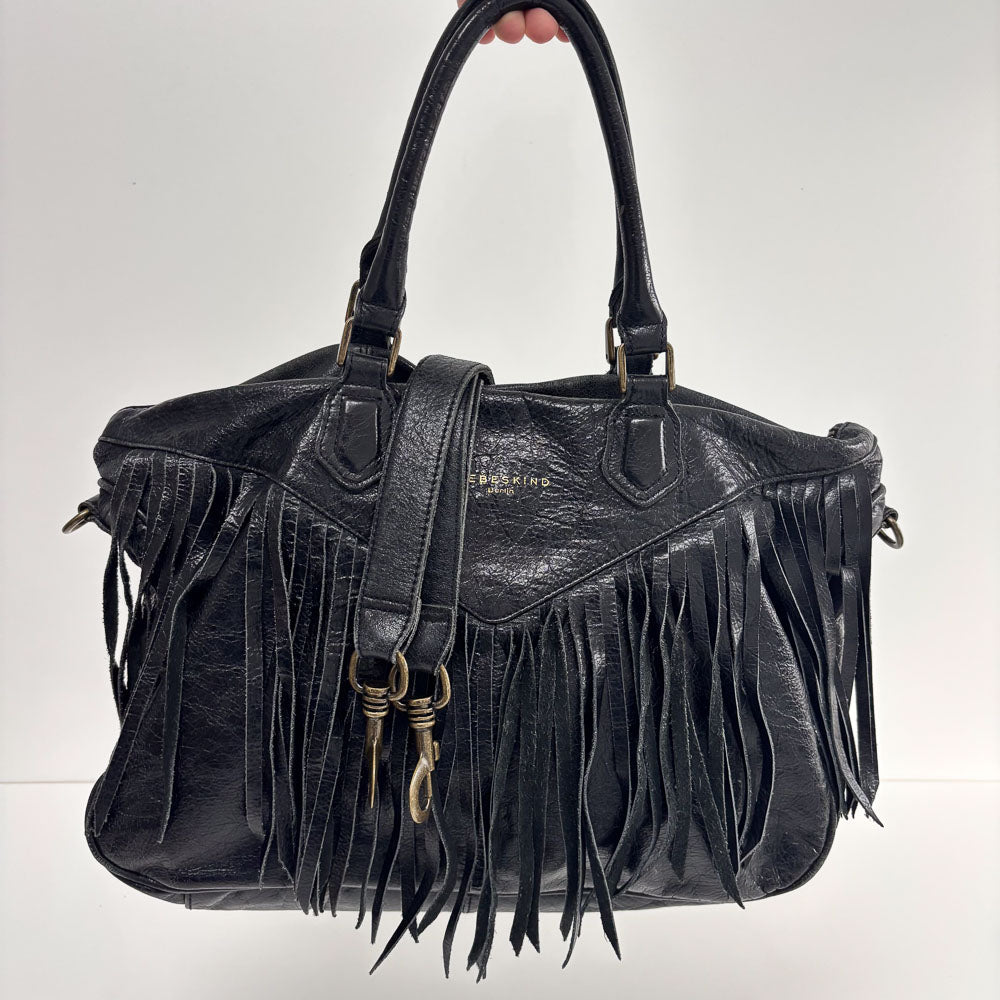 LIEBESKIND FRINGE SHOPPER BLACK