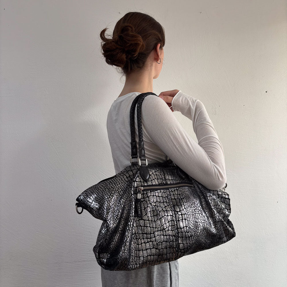 LIEBESKIND METALLIC KROKO SHOPPER
