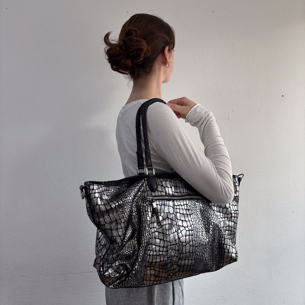 LIEBESKIND METALLIC KROKO SHOPPER