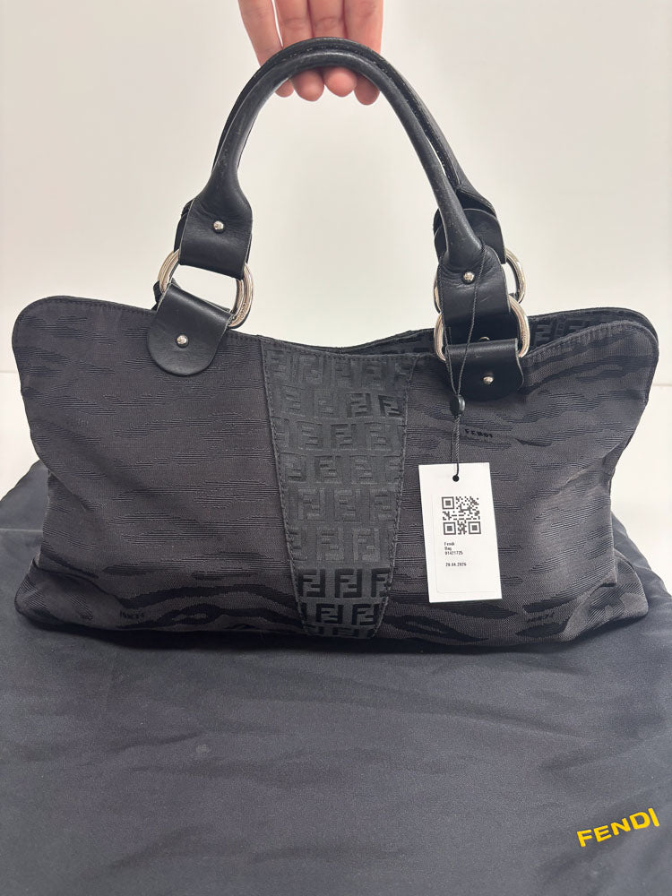 FENDI ZUCCHINO CANVAS ZEBRA BAG