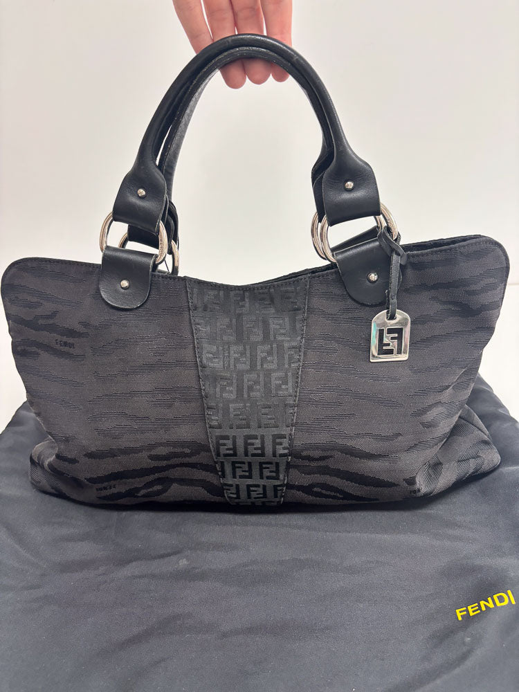 FENDI ZUCCHINO CANVAS ZEBRA BAG