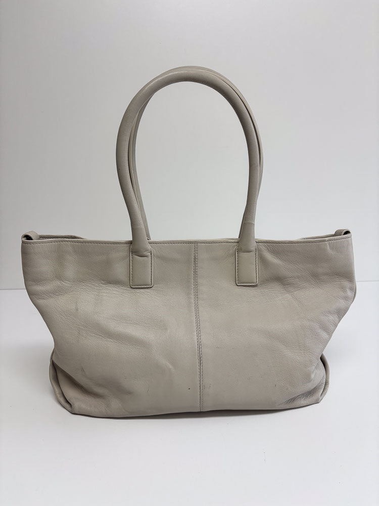 LIEBESKIND LEATHER SHOPPER WHITE