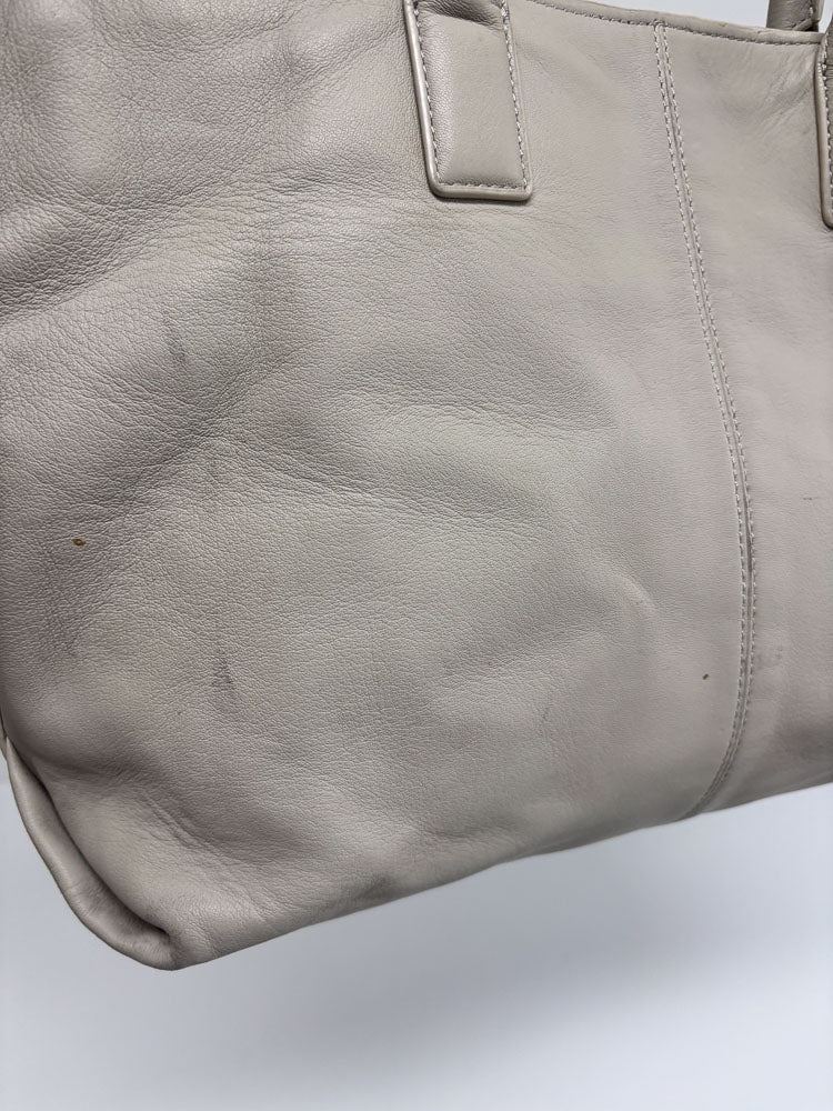 LIEBESKIND LEATHER SHOPPER WHITE