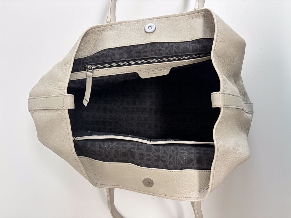 LIEBESKIND LEATHER SHOPPER WHITE
