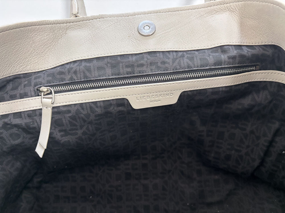 LIEBESKIND LEATHER SHOPPER WHITE
