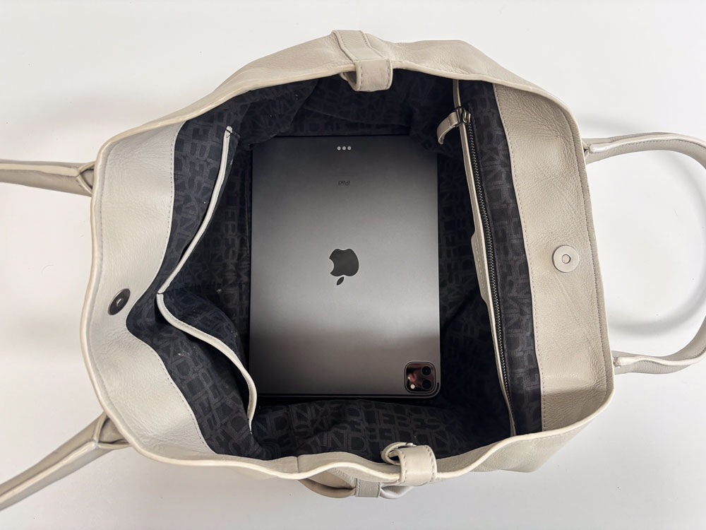 LIEBESKIND LEATHER SHOPPER WHITE