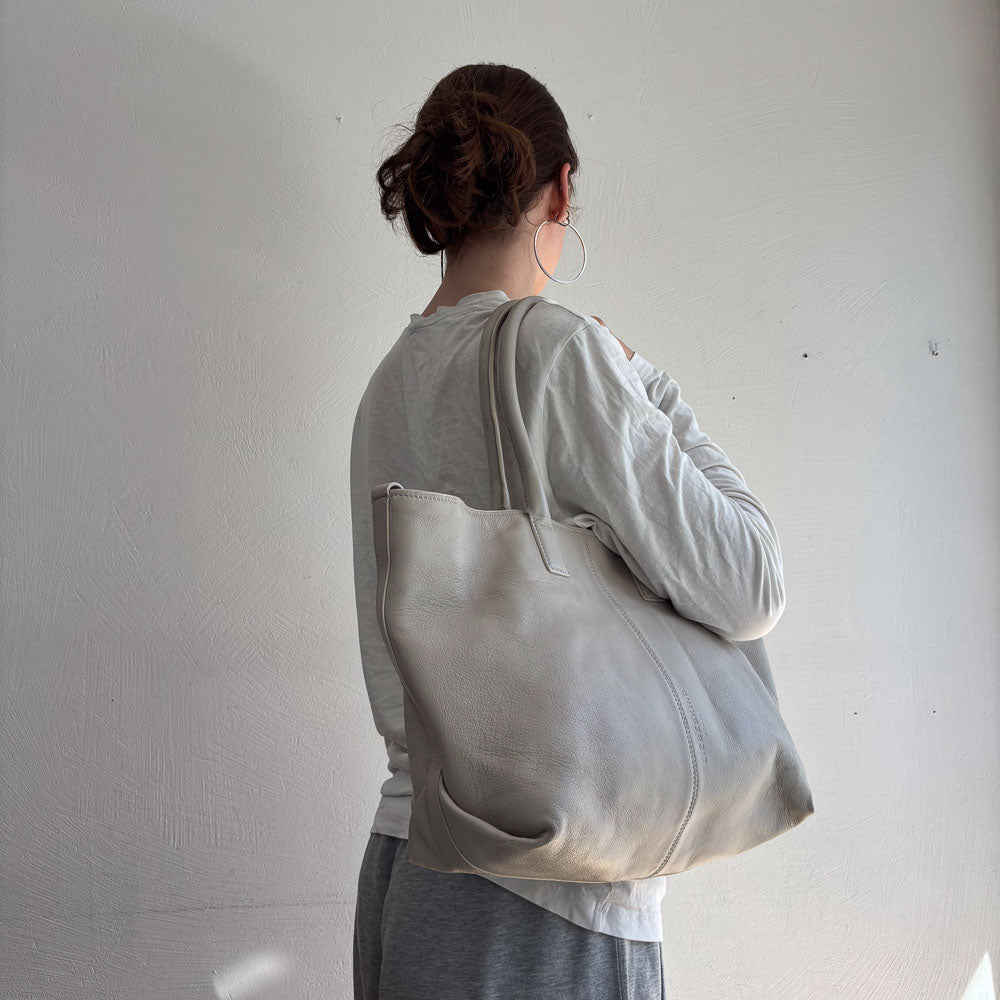 LIEBESKIND LEATHER SHOPPER WHITE
